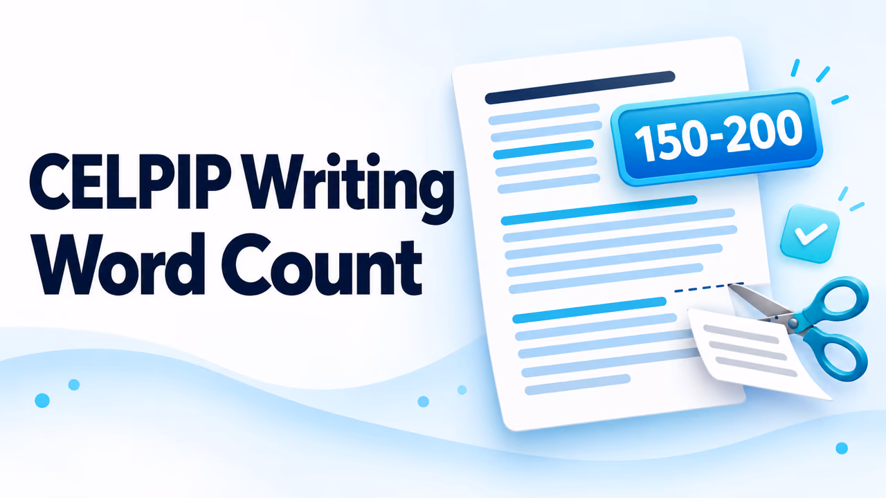 A writing response sheet with a 150-200 word counter and scissors trimming excess text