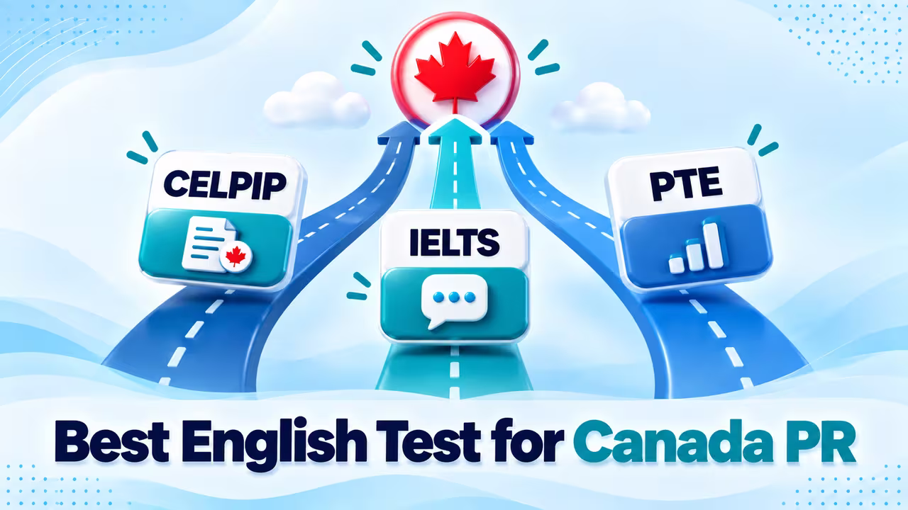 Three English test routes leading toward a Canadian maple leaf