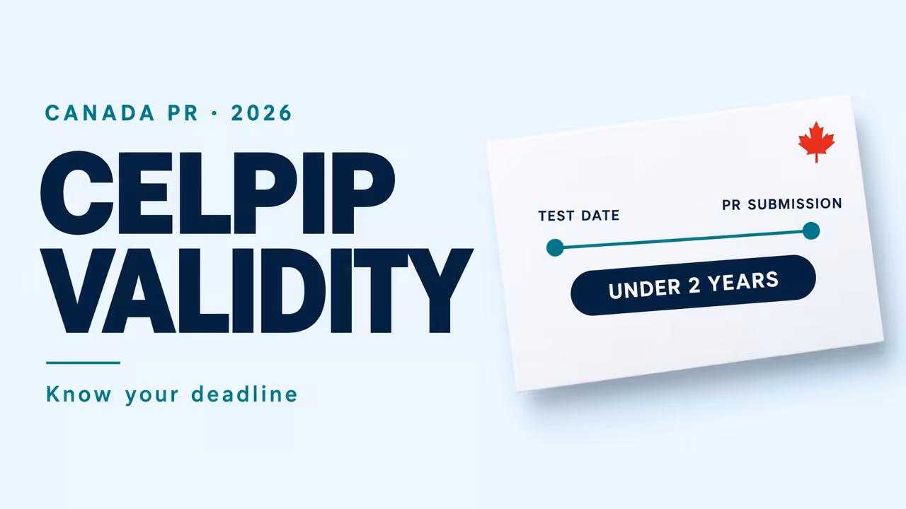 CELPIP validity for Canada PR in 2026: timeline from test date to PR submission labelled under two years
